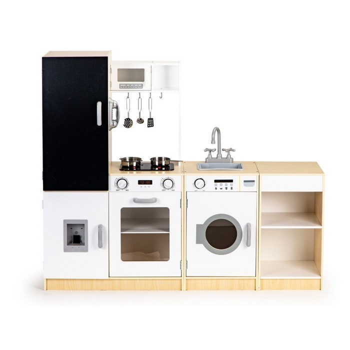 Bucatarie din lemn cu tabla si LED Ecotoys PLK547 [2]