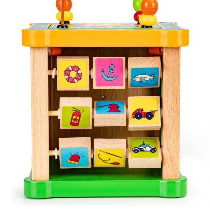 Cub educational din lemn cu tabla Ecotoys HM015473 [4]
