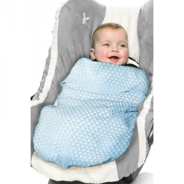 Paturica bumbac organic Eden Sky blue Wallaboo [3]