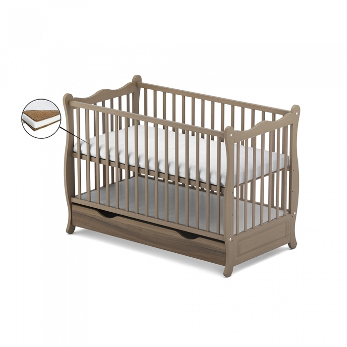 Patut cu sertar VESSANTI SOPHIE - Maro + Saltea Cocos 10 cm [1]