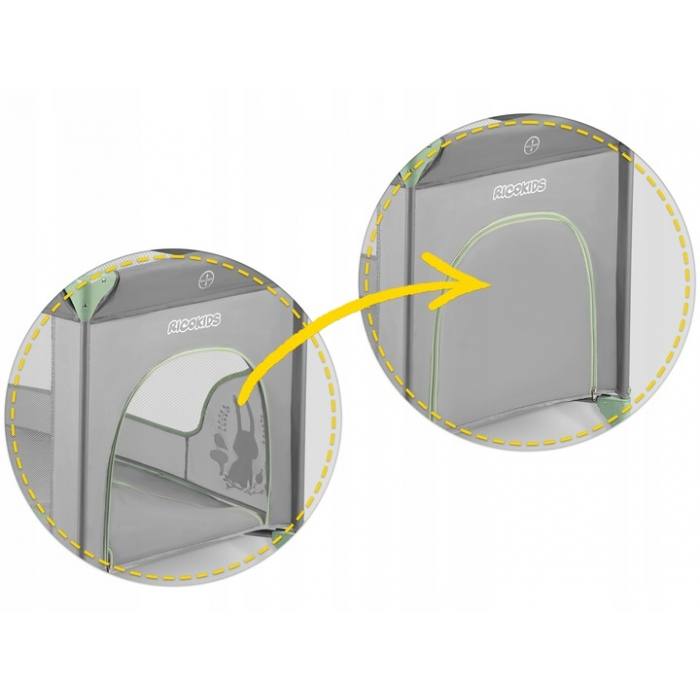 Patut pliabil Ricokids RK-240 Gri cu verde [3]