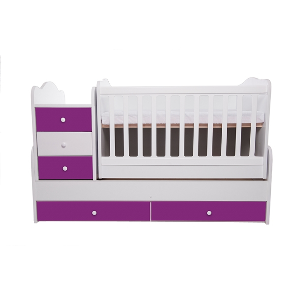 Patut transformabil VESSANTI Touring - Alb cu Violet [5]
