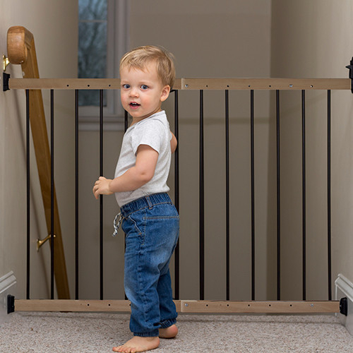 Poarta de siguranta extensibila din lemn de fag BabyJem [3]