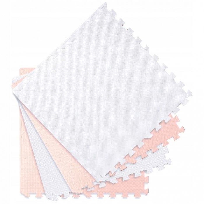 Salteluta de joaca 120 x 120 cm Ricokids 7481 - Alb - Roz [2]