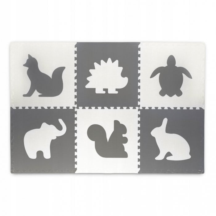 Salteluta de joaca 180 x 120 cm cu animalute 6 bucati Ricokids 7490 - Gri [1]