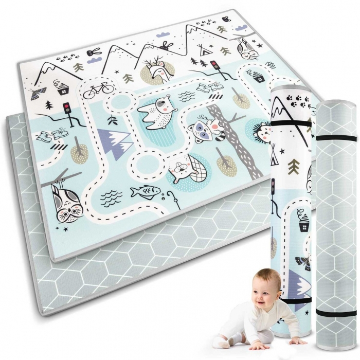 Salteluta de joaca 180 x 150 x 1.5 cm Nukido NK-342 - Albastru deschis [2]