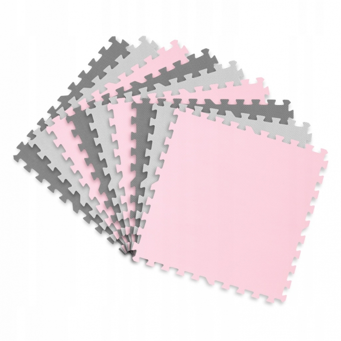 Salteluta de joaca tip puzzle 180 X 180 cm Ricokids 7498 - Roz - Gri [4]