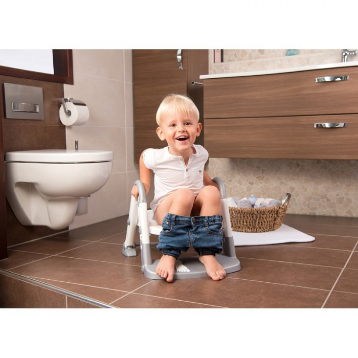 Scara cu reductor WC si olita White silver grey Kidskit rotho-babydesign [5]