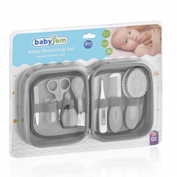 Set ingrijire unghii bebelusi cu 9 piese BabyJem Grooming Set (Culoare: Gri) [12]