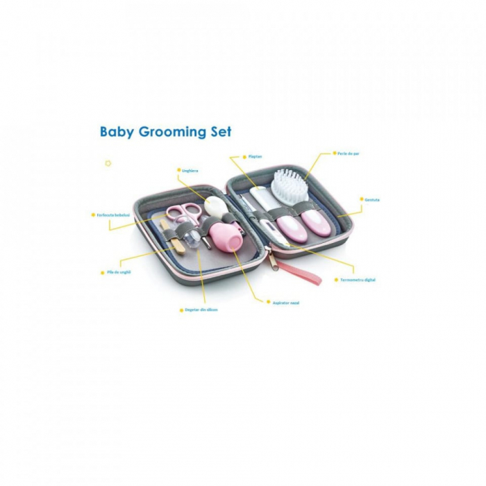 Set ingrijire unghii bebelusi cu 9 piese BabyJem Grooming Set (Culoare: Gri) [7]