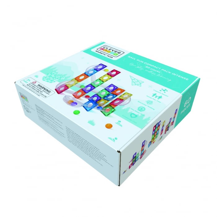 Set magnetic Circuit cu bile Compact 60 Piese, Cleverclixx [2]