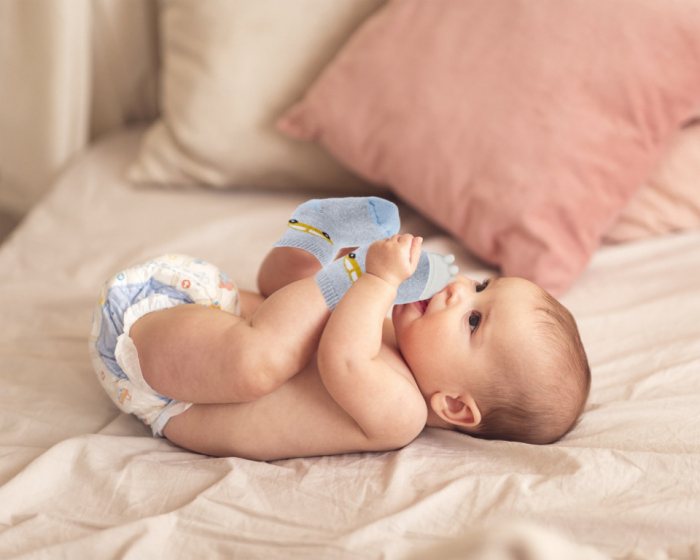 Sosete cu accesoriu dentitie BabyJem Teether Socks (Culoare: Roz) [2]