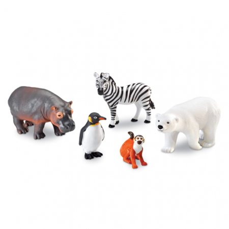 Jucarii educative - Animale de la Zoo - Set figurine mari
