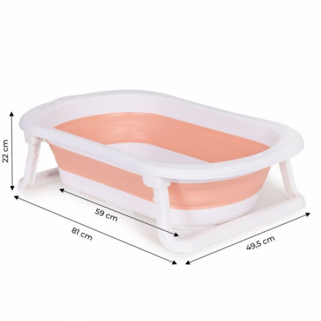 Cadita de baie cu dop de scurgere Ecotoys HA-B27 - Roz [6]
