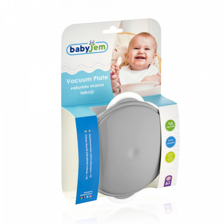 Castron cu ventuza si capac BabyJem (Culoare: Gri) [6]