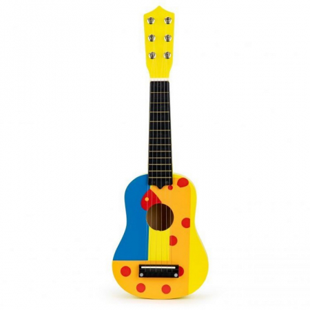 Chitara din lemn pentru copii cu corzi metalice Ecotoys F018YELLOW [1]