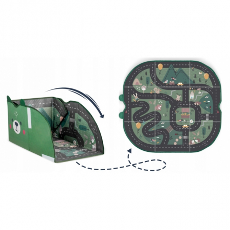 Cos de depozitare 2 in 1 cu salteluta de joaca pentru copii Nukido - Verde [2]