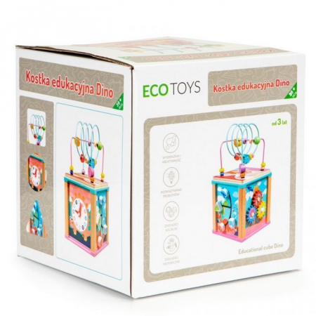 Cub educational din lemn Ecotoys Dino HM015471 [8]