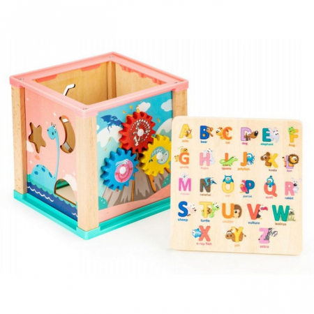 Cub educational din lemn Ecotoys Dino HM015471 [3]