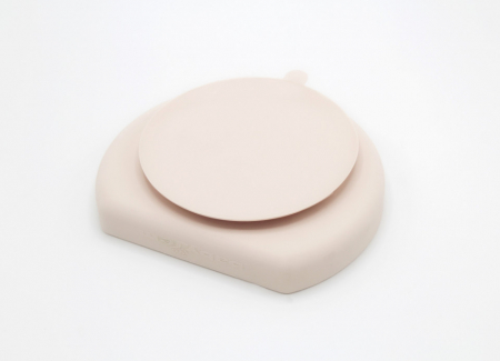 Farfurie din silicon cu 3 compartimente pentru auto-diversificare BabyJem (Culoare: Ecru) [3]