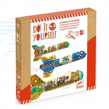 Vehicule - Joc creativ DIY Avioane, Djeco