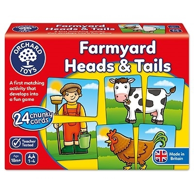 Jucarii educative - Joc educativ asociere - Prietenii De La Ferma - Farmyard Heads  Tails