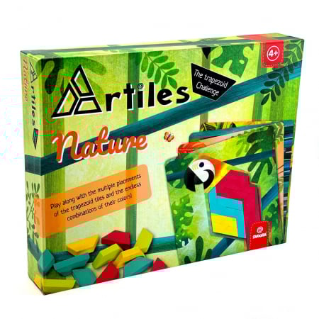 Puzzle - Joc educativ tip mozaic cu forme trapezoidale, Natura