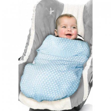 Paturica bumbac organic Eden Sky blue Wallaboo [2]