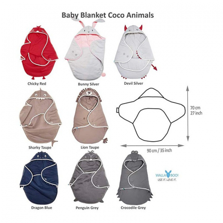 Paturica coco fun Crocodile grey Wallaboo [2]