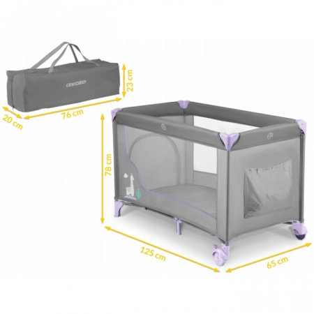 Patut pliabil Ricokids RK-240 Gri cu mov [5]
