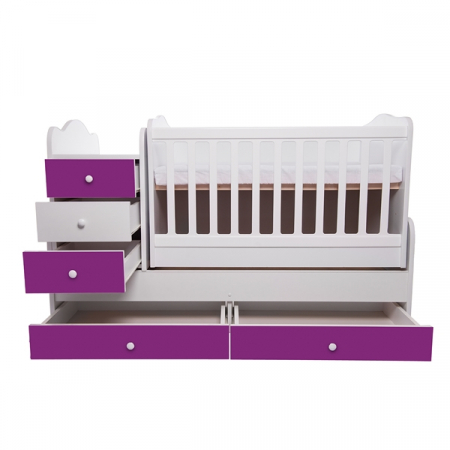 Patut transformabil VESSANTI Touring - Alb cu Violet [1]