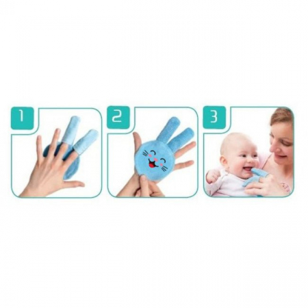 Periuta de dinti pentru folosire pe deget BabyJem (Culoare: Gri) [1]