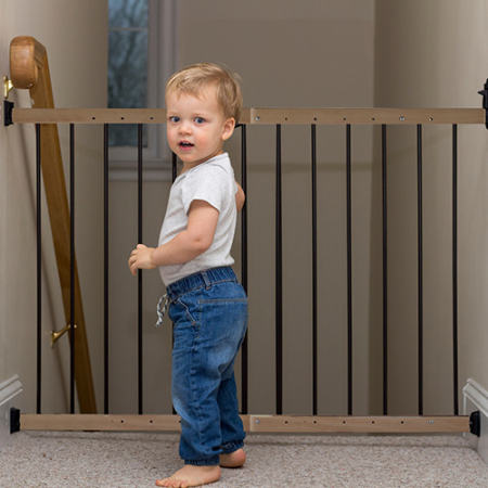 Poarta de siguranta extensibila din lemn de fag BabyJem [2]