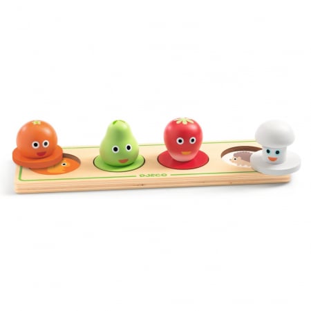 Puzzle din lemn Fructe si legume, Djeco [2]