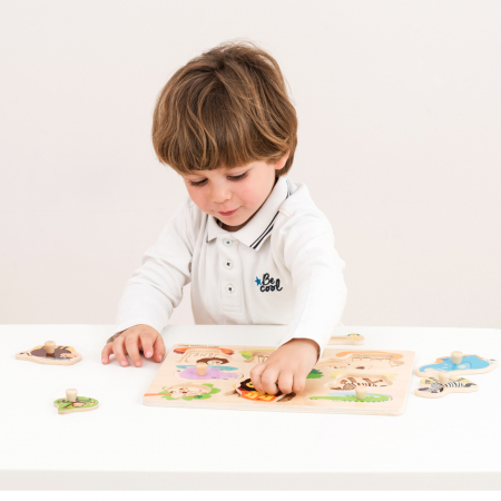 Puzzle lemn Safari 9 piese [2]