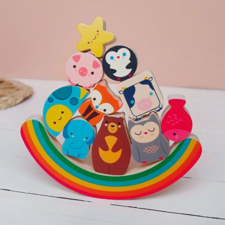 Puzzle si joc de echilibru Curcubeu, Djeco [3]