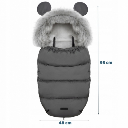 Sac de dormit 95 x 48 cm Ricokids Elmi 720001 - Gri inchis [6]