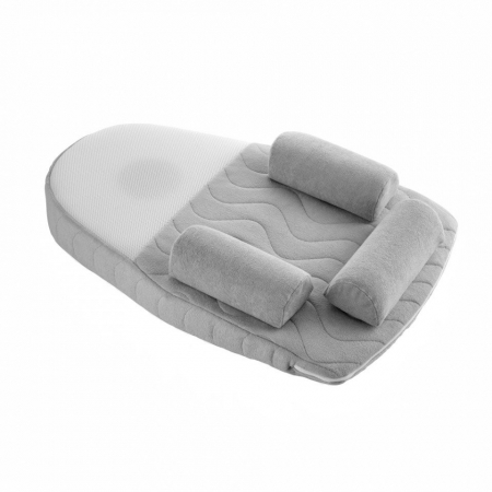 Accesorii patuturi - Salteluta plan inclinat si saculet cu samburi de cirese BabyJem Velvet (Culoare: Gri)