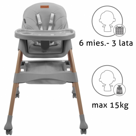 Scaun de masa 2 in 1 Kidwell KARIMI - Gri [1]