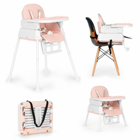 Scaun de masa 3 in 1 pentru copii Ecotoys HA-009 - Roz [1]