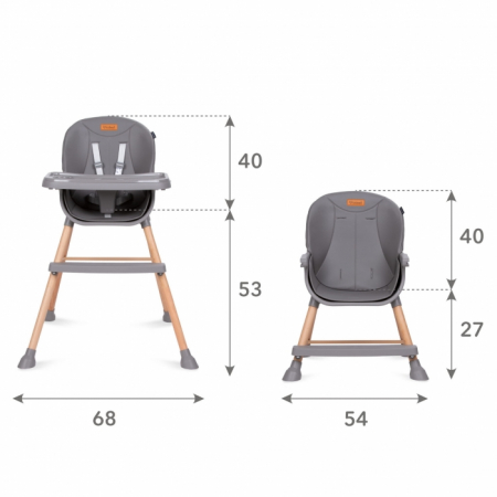Scaun de masa 4 in 1 Kidwell EATAN Wood Gray [8]