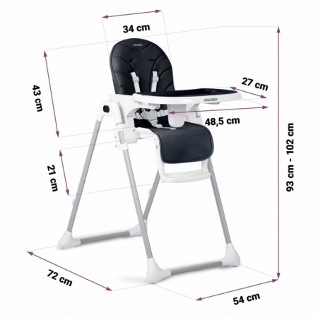 Scaun de masa pentru copii Ricokids Tulo 700603 - Negru [8]