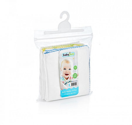 Set 10 batistute BabyJem din bumbac pentru copii 28x28 cm [1]