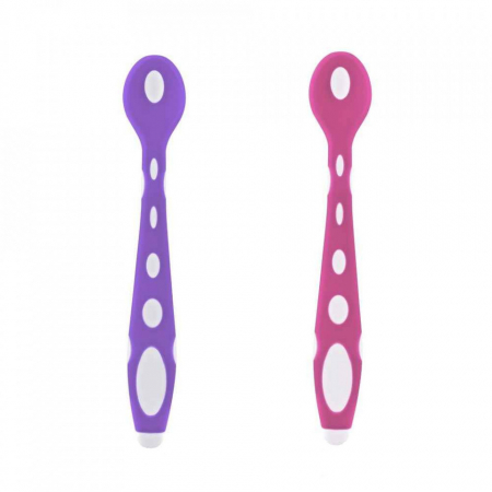 Set 2 lingurite din silicon BabyJem Soft Spoon (Culoare: Mov) [3]