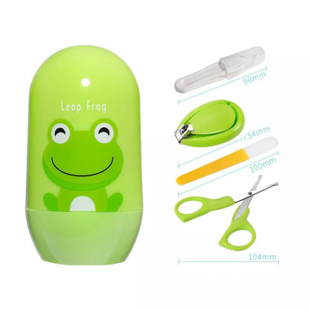 Ingrijire bebelusi - Set 4 piese pentru ingrijirea unghiilor bebelusului Drool (Model: Leu Roz)