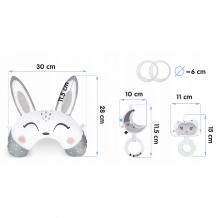 Set de 4 jucarii interactive pentru saltelute de joaca Nukido 731000 - Gri [2]