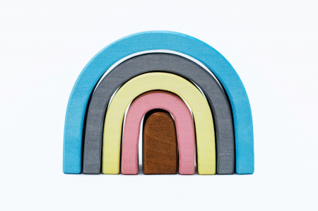 Jocuri de construit - Set Handmade, Curcubeu Arcada Mica Roz