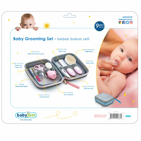 Set ingrijire unghii bebelusi cu 9 piese BabyJem Grooming Set (Culoare: Gri) [3]