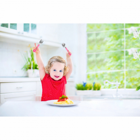 Set tacamuri din inox pentru copii BabyJem (Culoare: Roz) [4]