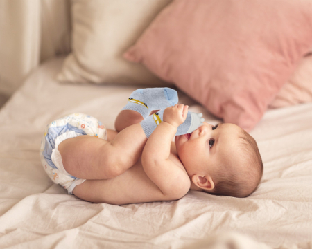 Sosete cu accesoriu dentitie BabyJem Teether Socks (Culoare: Roz) [1]
